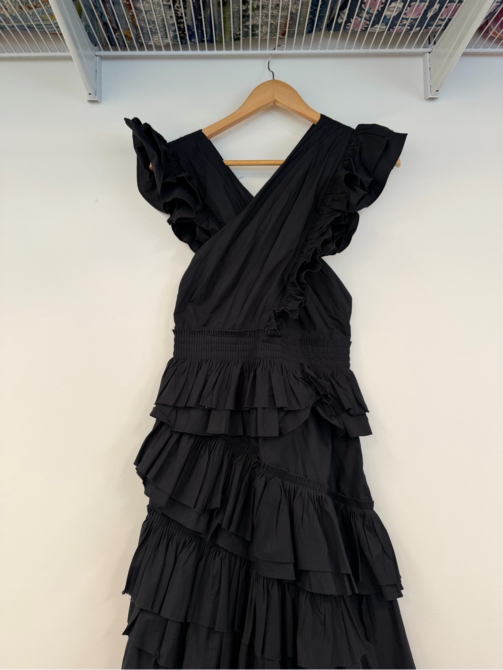 Ulla Johnson Black Layered Ruffle High-Low Dress - Picture 7 of 12